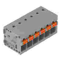 PCB terminal block; push-button; 2.5 mm²; Pin spacing 5 mm; 6-pole; Push-in CAGE CLAMP®; 2,50 mm²; gray