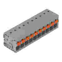 PCB terminal block; push-button; 2.5 mm²; Pin spacing 5 mm; 10-pole; Push-in CAGE CLAMP®; 2,50 mm²; gray