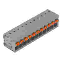 PCB terminal block; push-button; 2.5 mm²; Pin spacing 5 mm; 11-pole; Push-in CAGE CLAMP®; 2,50 mm²; gray