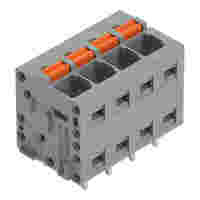 PCB terminal block; push-button; 2.5 mm²; Pin spacing 5 mm; 4-pole; Push-in CAGE CLAMP®; 2,50 mm²; gray