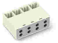 Snap-on type conductor support; without ground contact; 4-pole; 2,50 mm²; white/gray