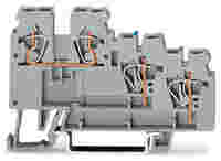 3-conductor sensor terminal block; with colored conductor entries; 2.5 mm²; CAGE CLAMP®; 2,50 mm²; gray