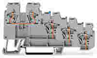 4-conductor sensor terminal block; with colored conductor entries; 2.5 mm²; CAGE CLAMP®; 2,50 mm²; gray