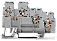 3-conductor actuator supply terminal block; with colored conductor entries; 2.5 mm²; CAGE CLAMP®; 2,50 mm²; gray