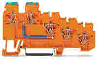 4-conductor sensor supply terminal block; Internal commoning, 9 A; with colored conductor entries; 2.5 mm²; CAGE CLAMP®; 2,50 mm²; orange
