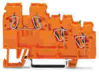 3-conductor sensor/actuator terminal block; with colored conductor entries; 2.5 mm²; CAGE CLAMP®; 2,50 mm²; orange