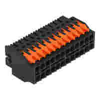 1-conductor female connector, 2-row; lever; Push-in CAGE CLAMP®; 0.5 mm²; Pin spacing 2.54 mm; 24-pole; 100% protected against mismating; Gold-plated contacts; 0,50 mm²; black