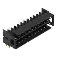 THT male header, 2-row; 0.64 x 0.64 mm solder pin; angled 0°; 100% protected against mismating; Gold-plated contacts; Pin spacing 2.54 mm; 2 x 12-pole; black