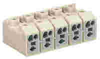 Power supply connector; without push-buttons; without snap-in mounting feet; without ground contact; 5-pole; white