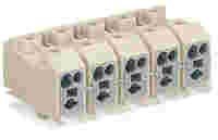 Power supply connector; without push-buttons; with snap-in mounting feet; without ground contact; 1-pole; white