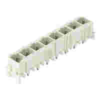 THT male header; 1.0 x 1.0 mm solder pin; straight 90°; 100% protected against mismating; Pin spacing 7.5 mm; 8-pole; light gray