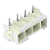 THT male header; 1.0 x 1.0 mm solder pin; angled 180°; 100% protected against mismating; Pin spacing 7.5 mm; 4-pole; light gray
