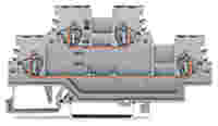 WAGO Double-deck terminal block; Through/through terminal block; L/L; for DIN-rail 35 x 15 and 35 x 7.5; 1.5 mm²; 1,50 mm²; gray