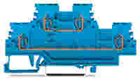 Double-deck terminal block; Through/through terminal block; N/N; suitable for Ex i applications; for DIN-rail 35 x 15 and 35 x 7.5; 1.5 mm²; 1,50 mm²; blue