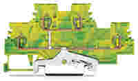 Double-deck terminal block; 4-conductor ground terminal block; 1.5 mm²; PE; without marker carrier; internal commoning; for DIN-rail 35 x 15 and 35 x 7.5; CAGE CLAMP®; 1,50 mm²; green-yellow