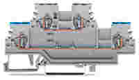 WAGO Double-deck terminal block; Through/through terminal block; N/L; for DIN-rail 35 x 15 and 35 x 7.5; 1.5 mm²; 1,50 mm²; gray