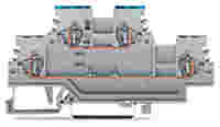 WAGO Double-deck terminal block; Through/through terminal block; L/N; for DIN-rail 35 x 15 and 35 x 7.5; 1.5 mm²; 1,50 mm²; gray