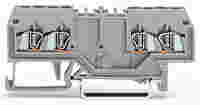 Double potential terminal block; 1.5 mm²; with double, center marker slot; for DIN-rail 35 x 15 and 35 x 7.5; CAGE CLAMP®; 1,50 mm²; gray
