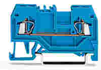 2-conductor through terminal block; 1.5 mm²; suitable for Ex i applications; center marking; for DIN-rail 35 x 15 and 35 x 7.5; CAGE CLAMP®; 1,50 mm²; blue