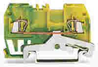 2-conductor ground terminal block; 1.5 mm²; center marking; for DIN-rail 35 x 15 and 35 x 7.5; CAGE CLAMP®; 1,50 mm²; green-yellow