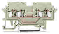 4-conductor through terminal block; 1.5 mm²; suitable for Ex e II applications; lateral marker slots; for DIN-rail 35 x 15 and 35 x 7.5; CAGE CLAMP®; 1,50 mm²; light gray