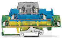 Triple-deck terminal block; for DIN-rail 35 x 15 and 35 x 7.5; 2.5 mm²; CAGE CLAMP®; 2,50 mm²; green-yellow/blue/gray
