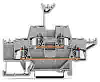Double-deck terminal block; Through/through terminal block; for DIN-rail 35 x 15 and 35 x 7.5; 2.5 mm²; CAGE CLAMP®; 2,50 mm²; gray/gray