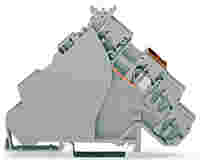 Actuator supply terminal block; Power supply from control panel side; with colored conductor entries; 2.5 mm²; CAGE CLAMP®; 2,50 mm²; gray