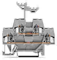 Double-deck terminal block; Through/through terminal block; for DIN-rail 35 x 15 and 35 x 7.5; 2.5 mm²; CAGE CLAMP®; 2,50 mm²; gray/gray