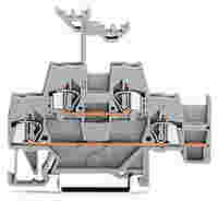 Double-deck terminal block; Through/through terminal block; with additional jumper position on lower level; for DIN-rail 35 x 15 and 35 x 7.5; 2.5 mm²; CAGE CLAMP®; 2,50 mm²; gray/gray