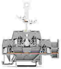 Double-deck disconnect/through terminal block; with jumper slot; 4-conductor; 5 mm wide; gray/gray