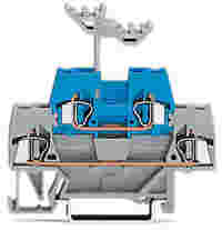 Double-deck terminal block; Through/through terminal block; for DIN-rail 35 x 15 and 35 x 7.5; 2.5 mm²; CAGE CLAMP®; 2,50 mm²; gray/blue