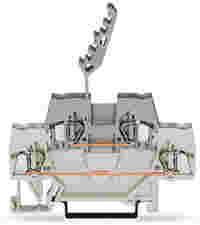 Double-deck terminal block; Through/through terminal block; for DIN-rail 35 x 15 and 35 x 7.5; 2.5 mm²; CAGE CLAMP®; 2,50 mm²; light gray/gray