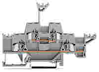 Double-deck terminal block; Through/through terminal block; with additional jumper position on lower level; for DIN-rail 35 x 15 and 35 x 7.5; 2.5 mm²; CAGE CLAMP®; 2,50 mm²; gray/gray