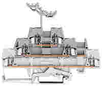 Triple-deck terminal block; Shield/through/through terminal block; 2.5 mm²; with marker carrier; for DIN-rail 35 x 15 and 35 x 7.5; CAGE CLAMP®; 2,50 mm²; white/gray/gray
