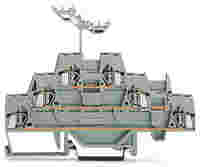 Triple-deck terminal block; Through/through/through terminal block; for DIN-rail 35 x 15 and 35 x 7.5; 2.5 mm²; CAGE CLAMP®; 2,50 mm²; gray/gray/gray