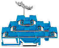 Triple-deck terminal block; Through/through/through terminal block; for DIN-rail 35 x 15 and 35 x 7.5; 2.5 mm²; CAGE CLAMP®; 2,50 mm²; blue/blue/blue