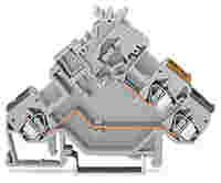 3-conductor actuator supply terminal block; with colored conductor entries; 2.5 mm²; CAGE CLAMP®; 2,50 mm²; gray