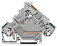 3-conductor actuator supply terminal block; with colored conductor entries; 2.5 mm²; CAGE CLAMP®; 2,50 mm²; gray