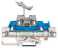 Triple-deck terminal block; Shield/through/through terminal block; 2.5 mm²; with marker carrier; for DIN-rail 35 x 15 and 35 x 7.5; CAGE CLAMP®; 2,50 mm²; white/blue/gray