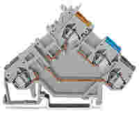 3-conductor sensor terminal block; for component plugs; with colored conductor entries; 2.5 mm²; CAGE CLAMP®; 2,50 mm²; gray