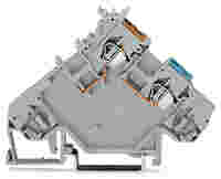 2-conductor sensor supply terminal block; with colored conductor entries; 2.5 mm²; CAGE CLAMP®; 2,50 mm²; gray