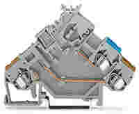 2-conductor actuator terminal block; with colored conductor entries; 2.5 mm²; CAGE CLAMP®; 2,50 mm²; gray