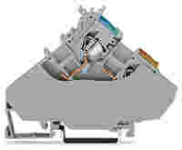 3-conductor sensor supply terminal block; with colored conductor entries; 2.5 mm²; CAGE CLAMP®; 2,50 mm²; gray