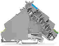 3-conductor sensor/actuator terminal block; with colored conductor entries; 2.5 mm²; CAGE CLAMP®; 2,50 mm²; gray