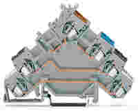 4-conductor sensor terminal block; with colored conductor entries; 2.5 mm²; CAGE CLAMP®; 2,50 mm²; gray