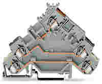 3-conductor actuator supply terminal block; with colored conductor entries; 2.5 mm²; CAGE CLAMP®; 2,50 mm²; gray