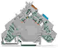 4-conductor sensor supply terminal block; with colored conductor entries; 2.5 mm²; CAGE CLAMP®; 2,50 mm²; gray