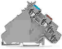 4-conductor sensor supply terminal block; with colored conductor entries; 2.5 mm²; CAGE CLAMP®; 2,50 mm²; gray