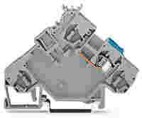 2-conductor actuator supply terminal block; with colored conductor entries; 2.5 mm²; CAGE CLAMP®; 2,50 mm²; gray